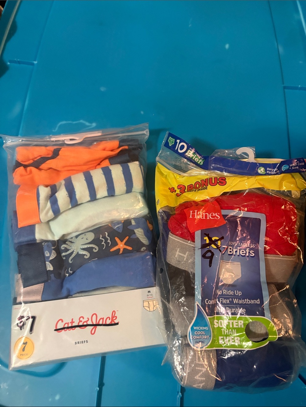 11 Hanes and Cat & Jack Boys' Briefs Pack - Blue, Orange, Navy, White
